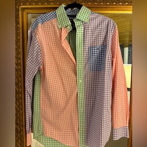 Dress Shirt; Pristine condition; Multicolor gingham pattern